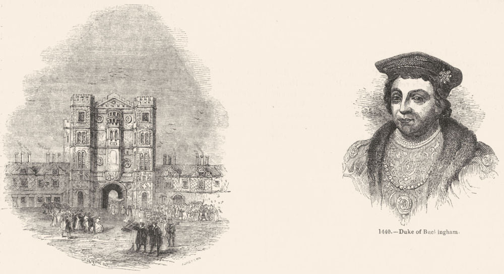 ORANGE HERRING. York Place; Duke Buckingham 1845 old antique print picture